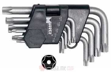 Maurer Ključevi torx dvostrani na PVC držaču T10-T50 9/1 в Черногории