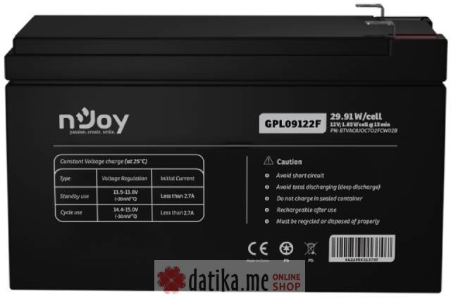 NJOY  GPL09122F baterija za UPS 12V 9Ah (BTVACIUOCTO2FCW02B)
