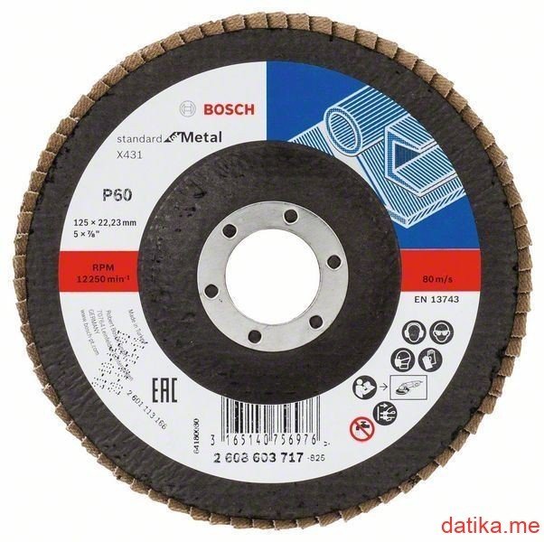 Bosch Brusni lamelni disk za metal 125mm 60G ravni X431