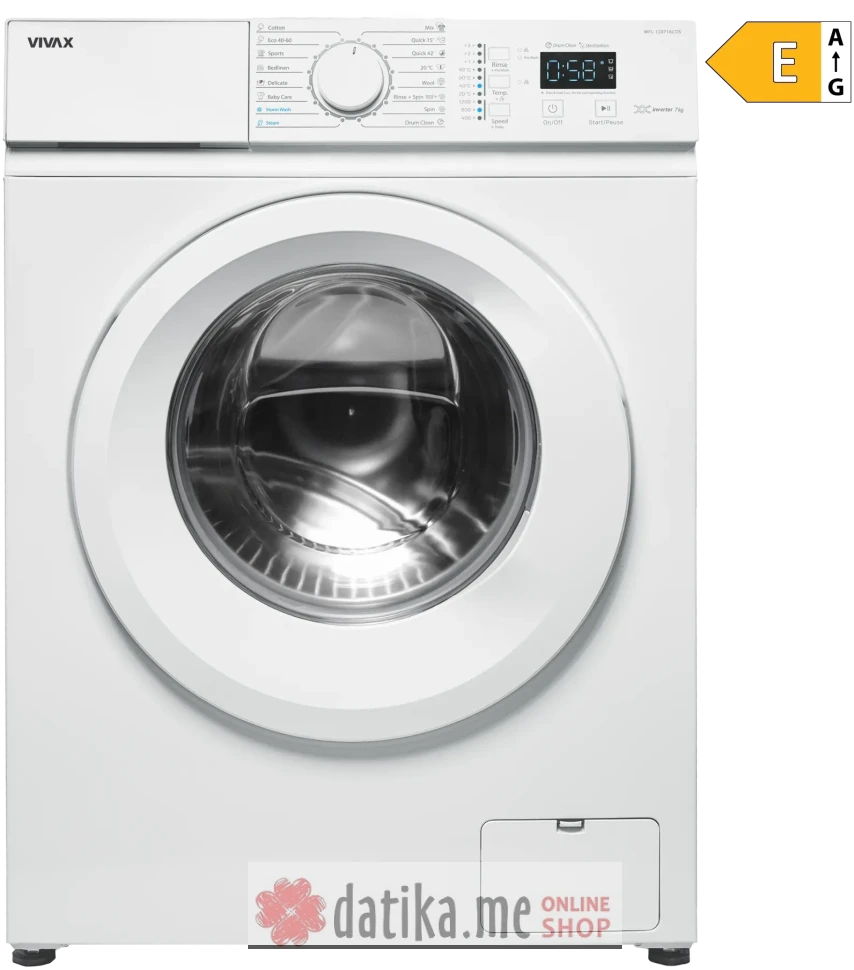 VIVAX HOME WFL-120716CDS Veš mašina 7kg/1200obr (Inverter motor, Dubina 48cm) в Черногории