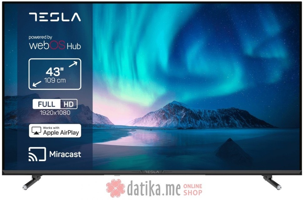 Tesla 43E645BFW LED TV 43" full HD, WebOS smart, ThinQ AI, AirPlay, Miracast, DVB-T2/C/S2 в Черногории Tesla 43E645BFW LED TV 43" full HD, WebOS smart, ThinQ AI, AirPlay, Miracast, DVB-T2/C/S2 в Черногории