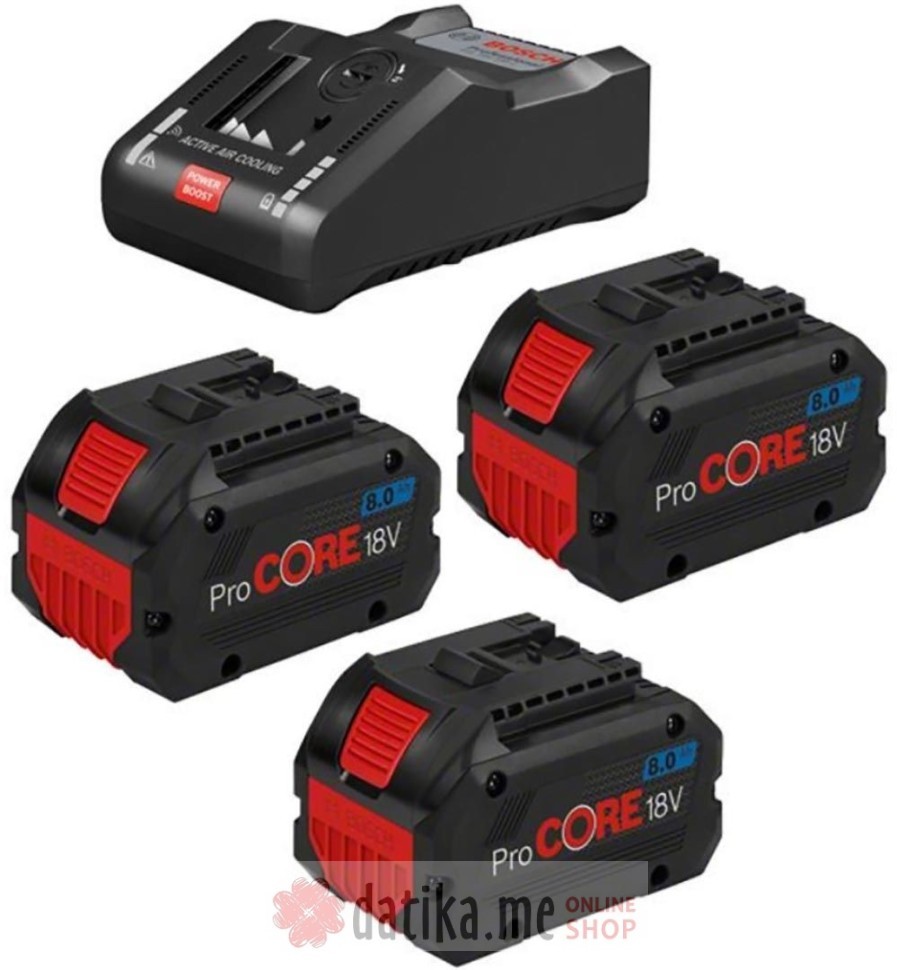 BOSCH Set 3 baterije PC18V8.0Ah + Pinjač GAL18V-160