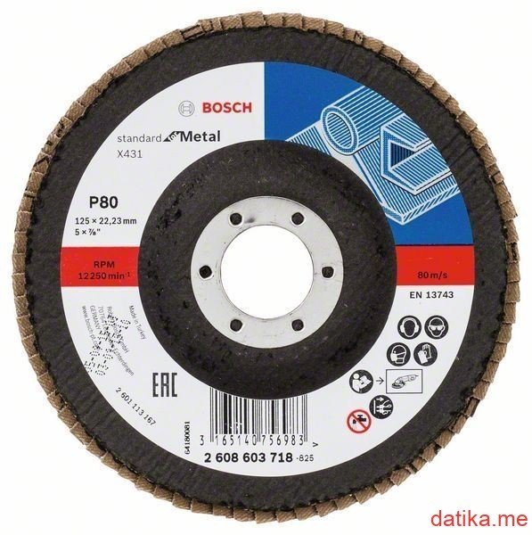 Bosch Brusni lamelni disk za metal 125mm 80G ravni X431