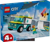 Lego Igracka 60403 kocke City Emergency Ambulance and Snowboarder 4g+