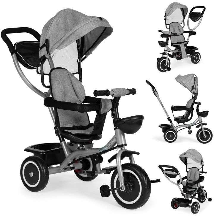 ECOTOYS 2U1 TRICIKL SA ROTIRAJUĆIM SJEDIŠTEM I SKLOPIVOM TENDOM GREY ECOTOYS 2U1 TRICIKL SA ROTIRAJUĆIM SJEDIŠTEM I SKLOPIVOM TENDOM GREY