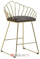 INART STOLICA METAL/VELVET BAR STOOL GOLDEN/BLACK 53Χ48Χ80/60