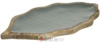 INART TANJIR ZA POSLUZIVANJE WOODEN ENAMEL NAURAL/GREEN 46Χ25Χ2cm