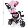 ECOTOYS 2U1 TRICIKL SA ROTIRAJUĆIM SJEDIŠTEM I SKLOPIVOM TENDOM PINK