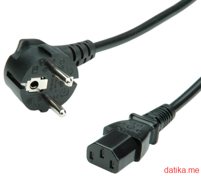 Rotronic Kabl za napajanje PC-ja sa ravnim IEC i Schuko utikacem, 1.8m