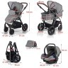 KINDERKRAFT MOOV KOLICA ZA BEBE 3U1 BLACK