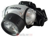 MAURER Lampa naglavna baterijska 3AAA lastik 7 LED
