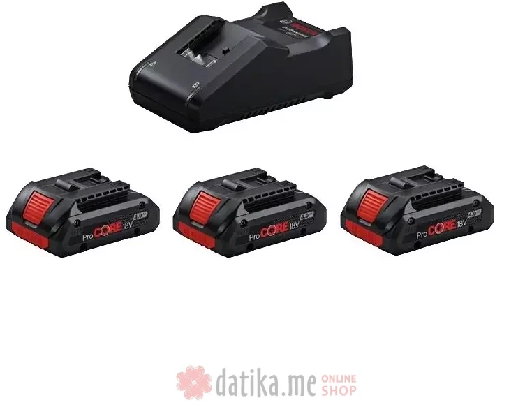 BOSCH Set 3 baterije PC18V4.0Ah + Pinjač GAL 1880