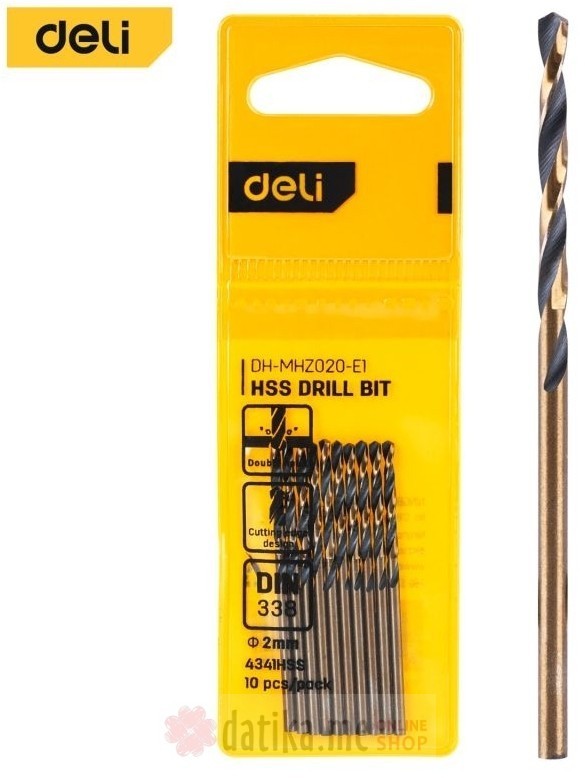 HSS burgija za čelik DELI 2.0mm 10/1 