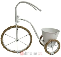 INART POSTOLJE ZA CVIJECE METAL FLOWER STAND BIKE ANTIQUE WHITE 51Χ16Χ45cm