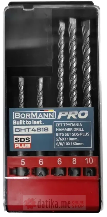 Bormann Burgije za beton SDS-plus SX4 u setu 5/6/6/8/10mm BHT4818