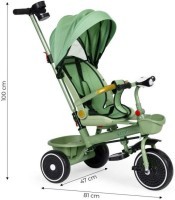 ECOTOYS TRICIKL ZA DJECU SA ROTIRAJUĆIM SJEDIŠTEM, GURAJUĆIM RUKOHVATOM I TENDOM GREEN