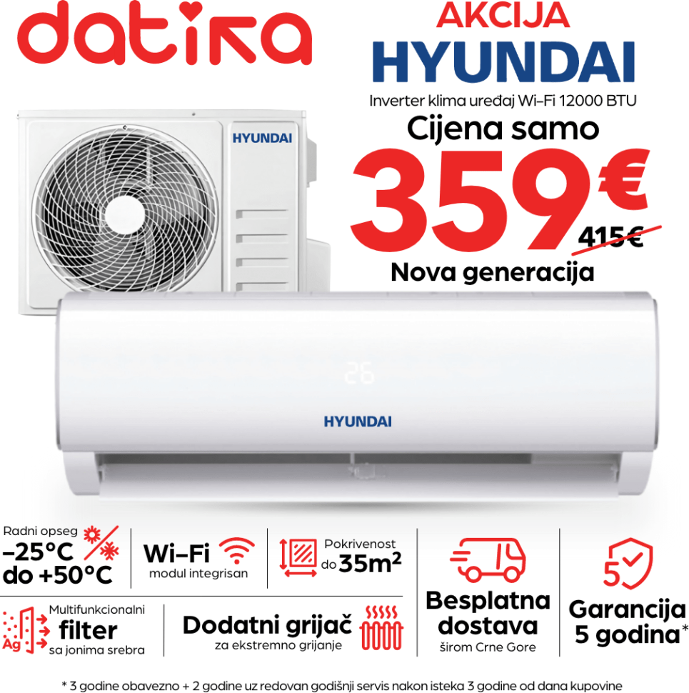 Klima uređaj Hyundai Wi-Fi, 12000 BTU Klima uređaj Hyundai Wi-Fi, 12000 BTU