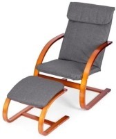 MODERNHOME Stolica za ljuljanje sa naslonom za noge walnut 