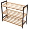 ModernHome Polica za obucu 3 nivoa bamboo crna