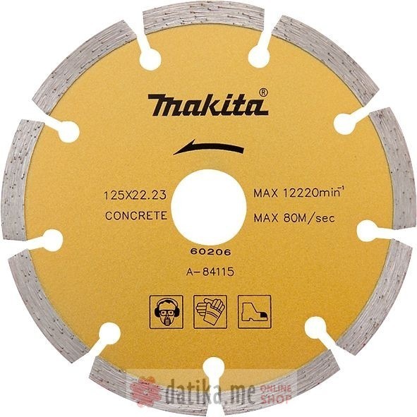 Makita A-88901/A-84115  Dijamantski segmentni list za beton za suvo rezanje 125MM в Черногории