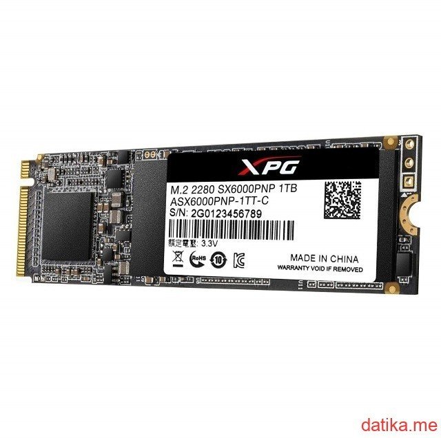 ADATA SX6000 SSD 1TB M.2 PCIe Gen 3 x4 NVMe, ASX6000PNP-1TT-C 