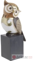 INART DEKORATIVNA FIGURA POLYRESIN OWL BROWN/GOLDEN 11Χ8Χ25,5