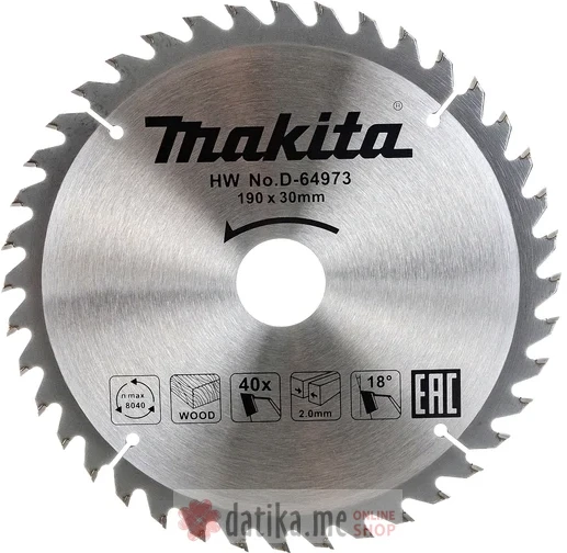 Makita D-64973 NOZ ZA CIRKULAR ZA DRVO 190x30MM