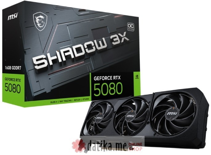 MSI nVidia GeForce RTX 5080 16GB 256bit, GeForce RTX 5080 16G SHADOW 3X OC