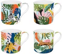 EASY LIFE SET CETIRI SOLJE ZA KAFU/CAJ 300ml TROPICAL VIBES