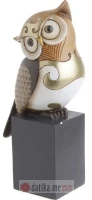 INART DEKORATIVNA FIGURA SOVA POLYRESIN BROWN/GOLDEN 11Χ8Χ24