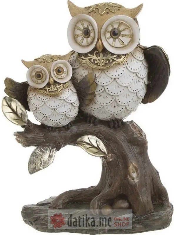 INART DEKORATIVNA SOVA POLYRESIN KREM/BRAON 17X9X23cm