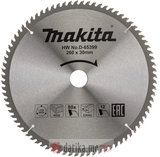 Makita D-65399 NOZ ZA CIRKULAR ZA DRVO 260x30MM
