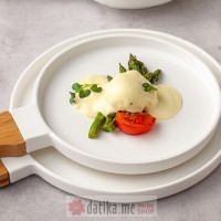 NAVA TANJIR ZA POSLUŽIVANJE SA RUČKOM OD BAMBUSA "Terrestrial"  White 35cm 