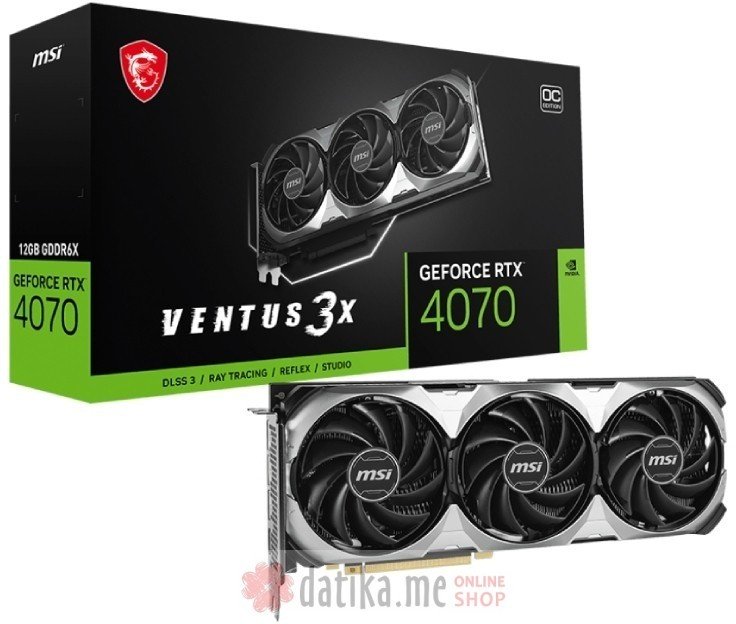 MSI nVidia GeForce RTX 4070 12GB 192bit, RTX 4070 VENTUS 3X E 12G OC в Черногории