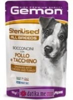 GEMON POUCH STERILISED DOG ADULT PILETINA/CURETINA 100X24 KOM.-preliv