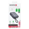 Swissten POWER BANK 10000 mAh WITH BUILT-IN CABLES USB-C AND LIGHTNING SPACE SILVER