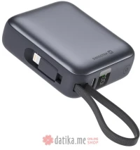 Swissten POWER BANK 10000 mAh WITH BUILT-IN CABLES USB-C AND LIGHTNING SPACE SILVER