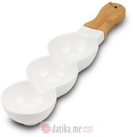NAVA ZDJELE ZA POSLUŽIVANJE SA RUČKOM OD BAMBUSA "Terrestrial" White 41cm