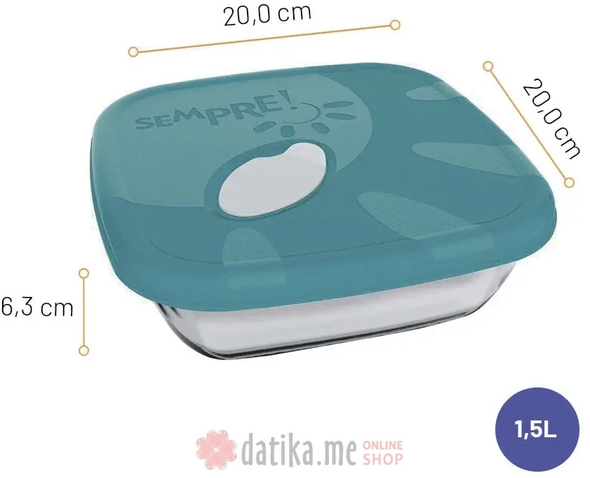 NADIR STAKLENA POSUDA SA POKLOPCEM 1500ml 1/1