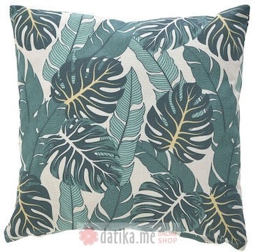 INART JASTUK COTTON CUSHION LEAVES GREEN/WHITE 40X40cm