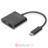 Digitus DA-70856 USB Type C to HDMI Adapter, 4K/60Hz + USB C (PD), black