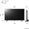 TV LG OLED42C31LA OLED evo C3 TV 42" Ultra HD, ThinQ AI, WebOS Smart