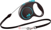 Flexi Povodac Black Design Small Cord 5m Blue