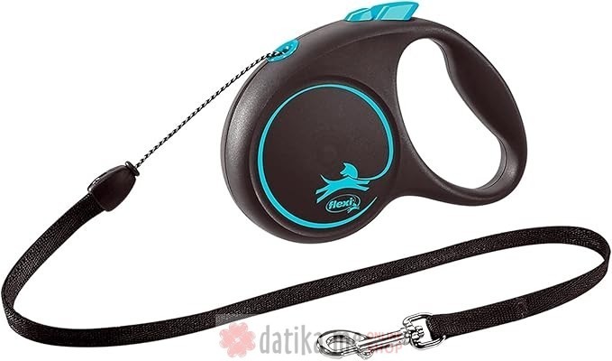 Flexi Povodac Black Design Small Cord 5m Blue