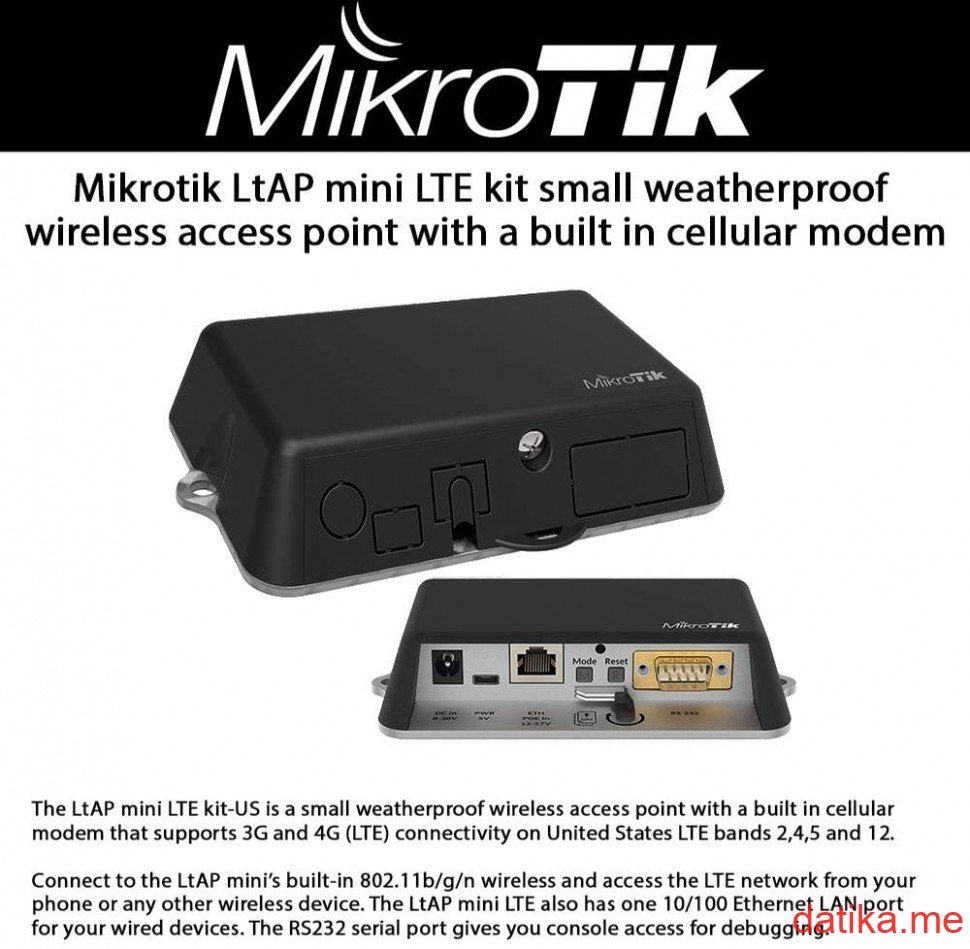 MikroTik LtAP mini LTE kit Small weatherproof wireless access point + 2 Modem (Mini SIM) in Podgorica Montenegro