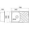 Metalac Aurora 1D Jednodelna usadna sudopera sa sifonom в Черногории