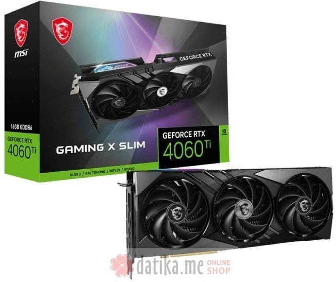 MSI nVidia GeForce RTX 4060 Ti 16GB 128bit, RTX 4060 Ti GAMING X SLIM 16G в Черногории