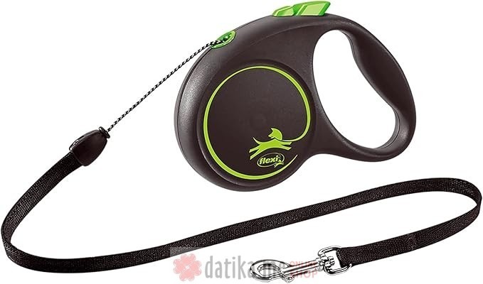 Flexi Povodac Black Design Small Cord 5M Green 