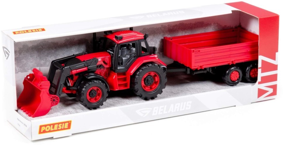 PP Polesie Dječija igračka traktor utovarivač sa prikolicom crveni Polesie