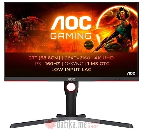 AOC U27G3X/BK 27" 4K Ultra HD IPS 160Hz Gaming Monitor в Черногории
